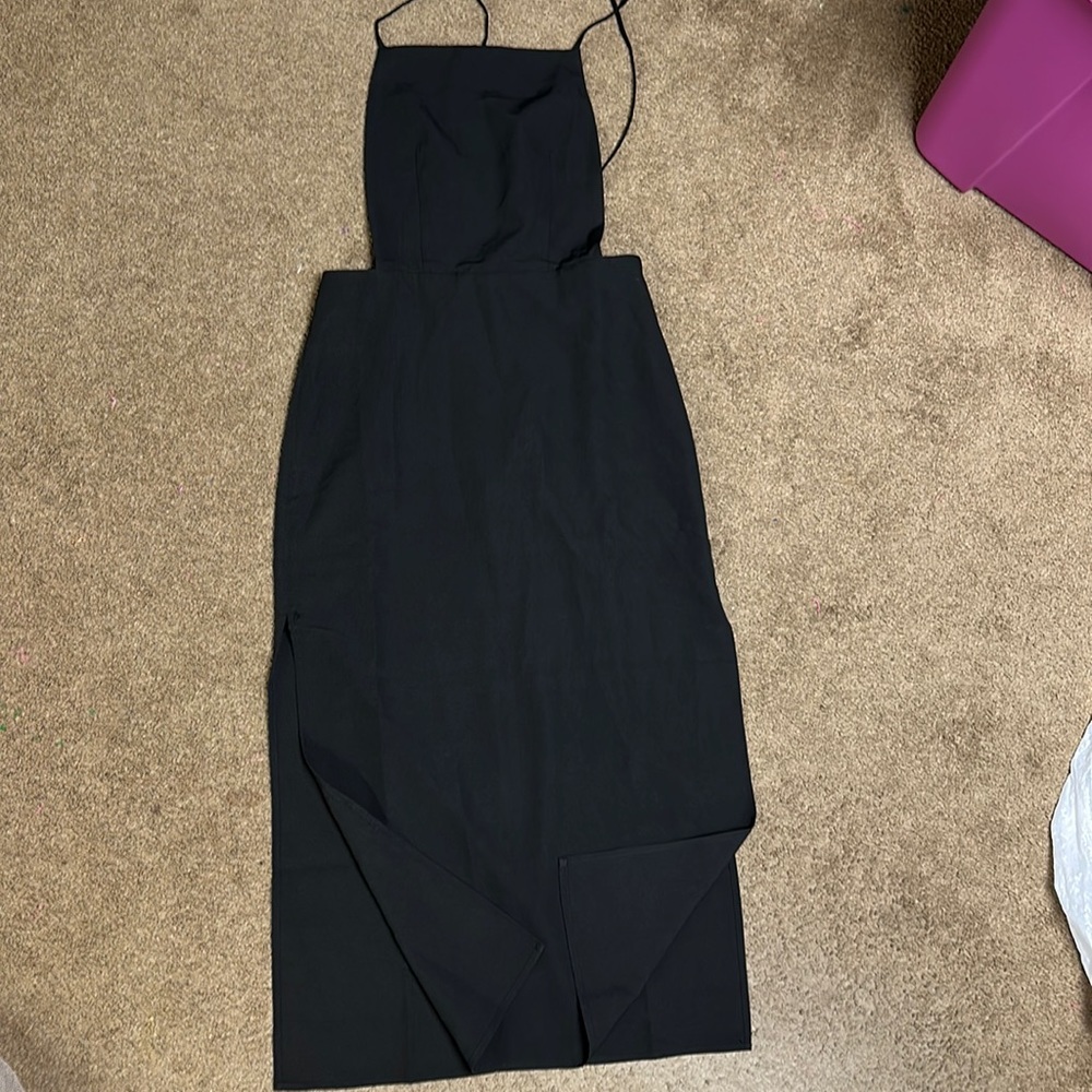 Womens- black jumpsuit style dress